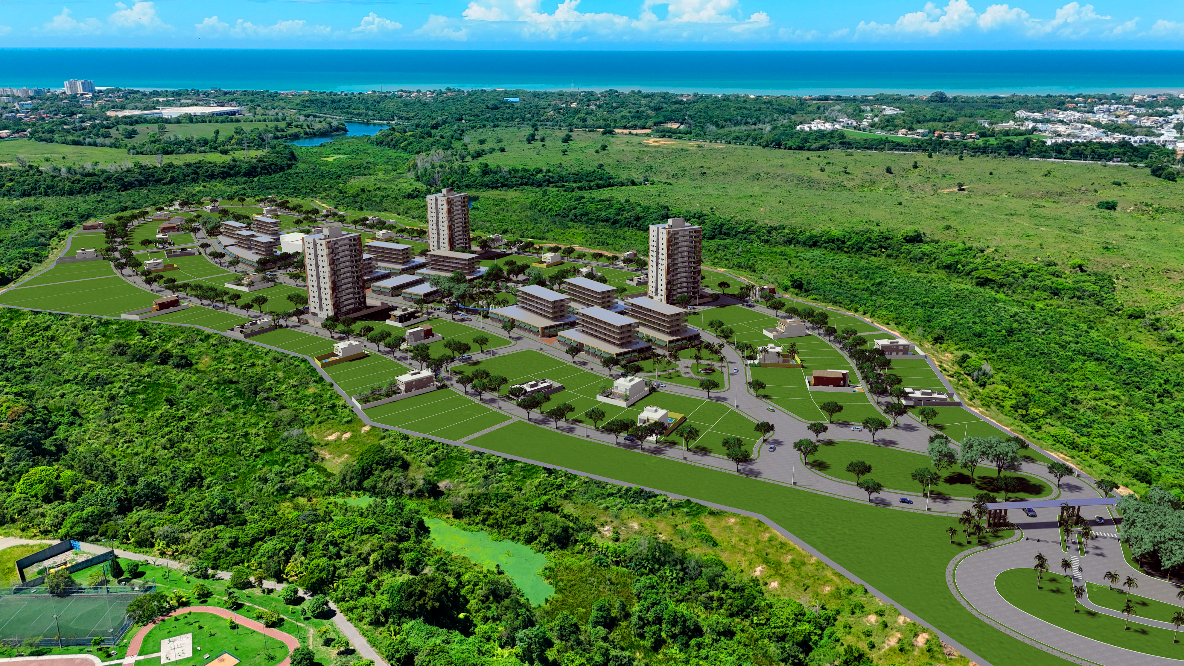 Vista aérea do Península Aroeiras